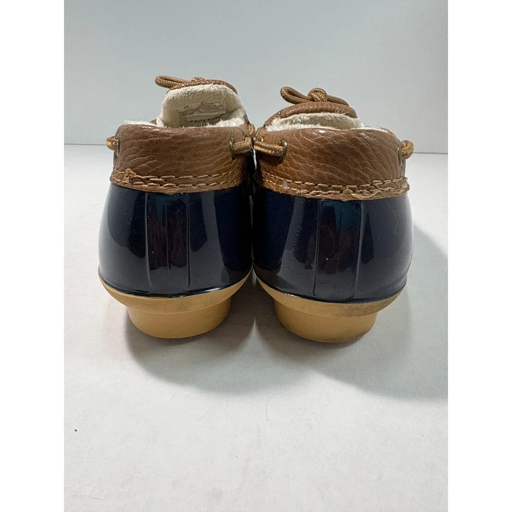 JBU by Jambu Woodbury Navy Brown Waterproof Duck Shoes Faux Fur Lined 8M B9WBY73